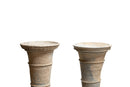 A Pair of Gray Pottery Long-Neck Vases