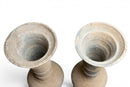 A Pair of Gray Pottery Long-Neck Vases