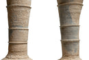 A Pair of Gray Pottery Long-Neck Vases