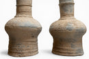 A Pair of Gray Pottery Long-Neck Vases