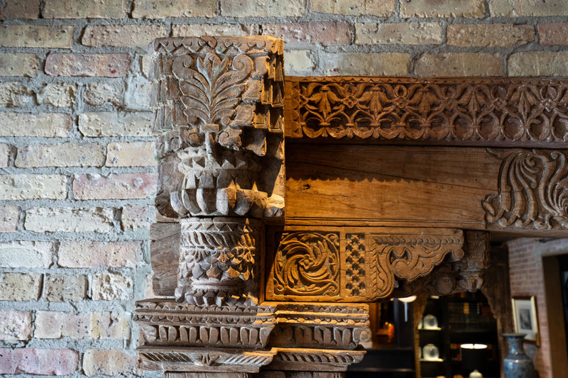 A Large Gujarati Wooden Coffered Door