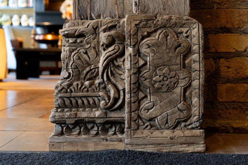 A Large Gujarati Wooden Coffered Door