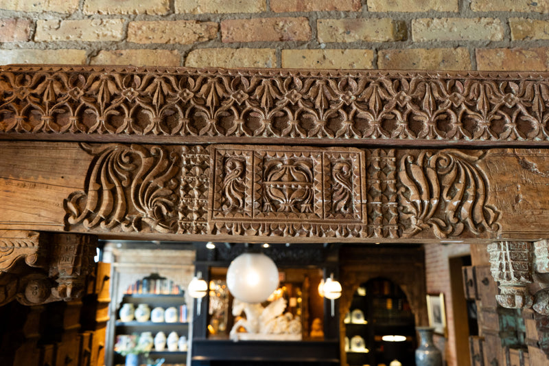 A Large Gujarati Wooden Coffered Door