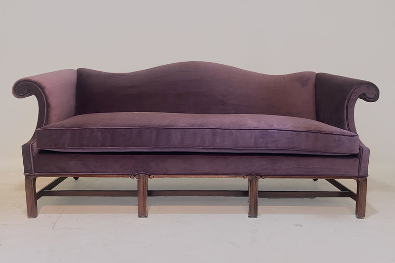 A Vintage Chippendale, Federal Mahogany Camelback Sofa | C.1960
