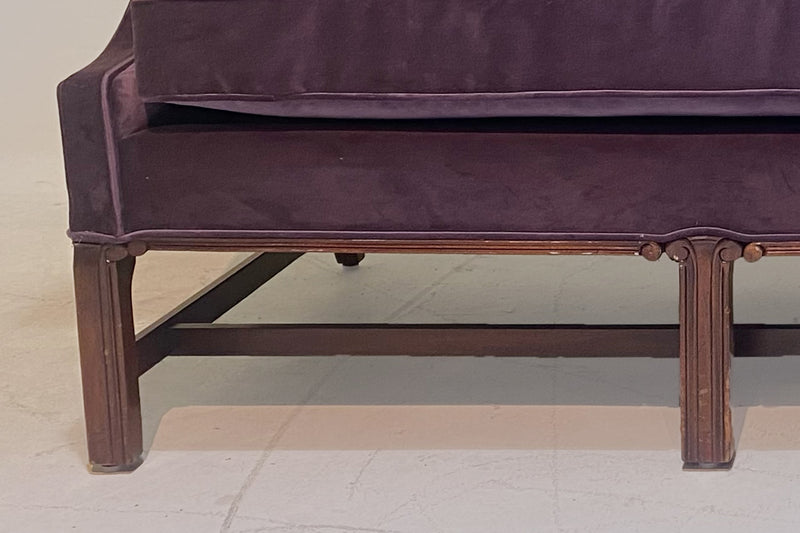 A Vintage Chippendale, Federal Mahogany Camelback Sofa | C.1960