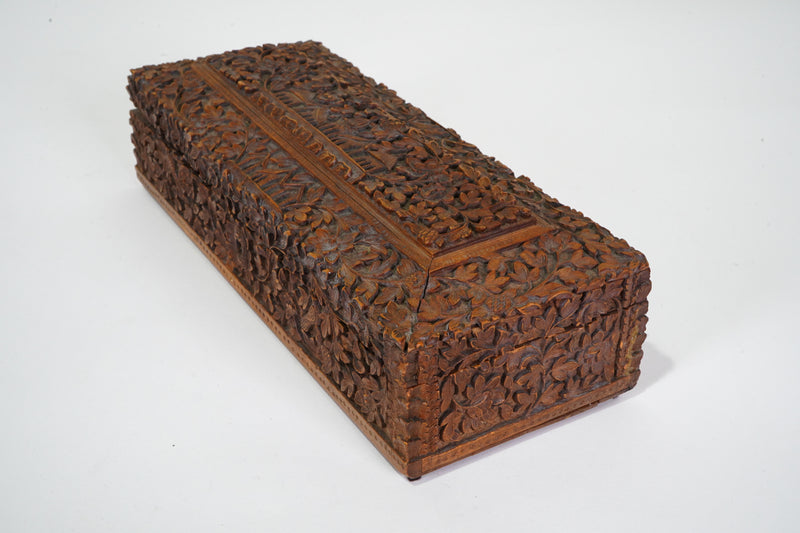 A Lanna Carved Hardwood Box
