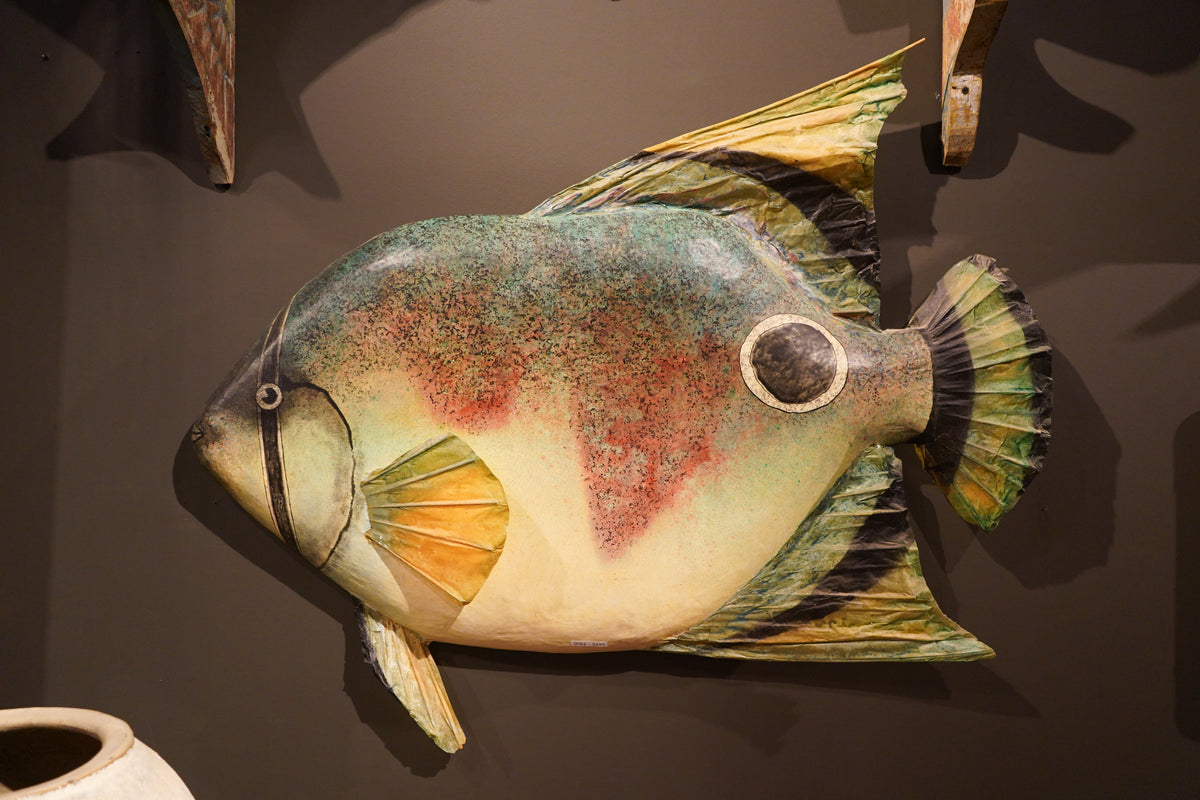 A Paper Mache Fish Wall Decoration