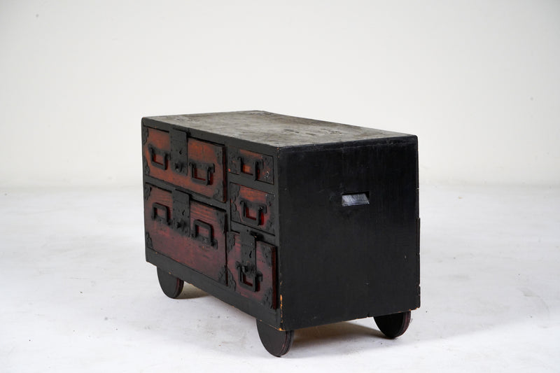 A Small Wheeled Tansu Chest