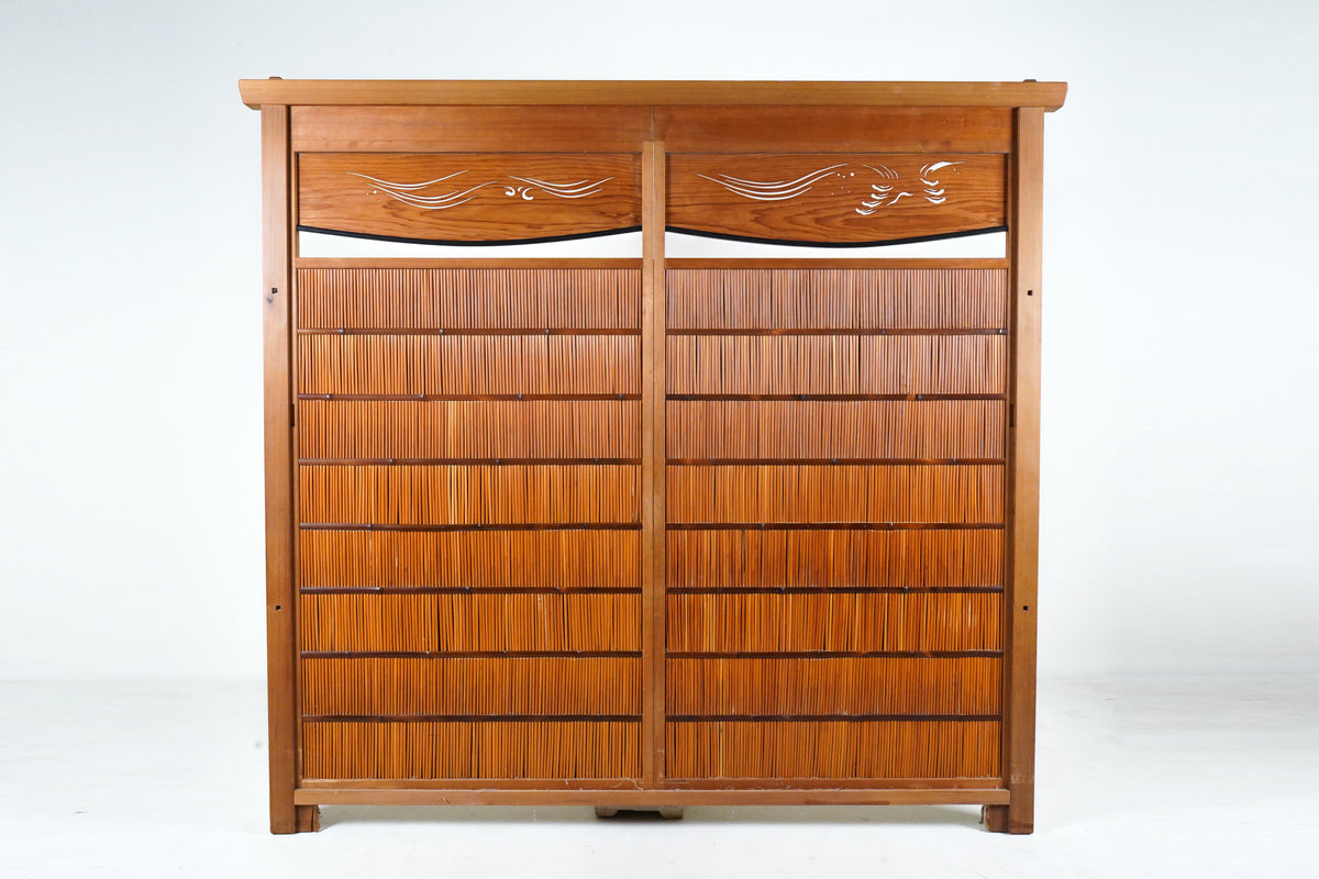 A Wood and Bamboo Screen
