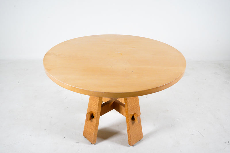A Round Solid Maple Dining Table