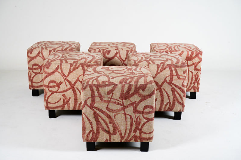 A Set of 6 Upholstered Stools