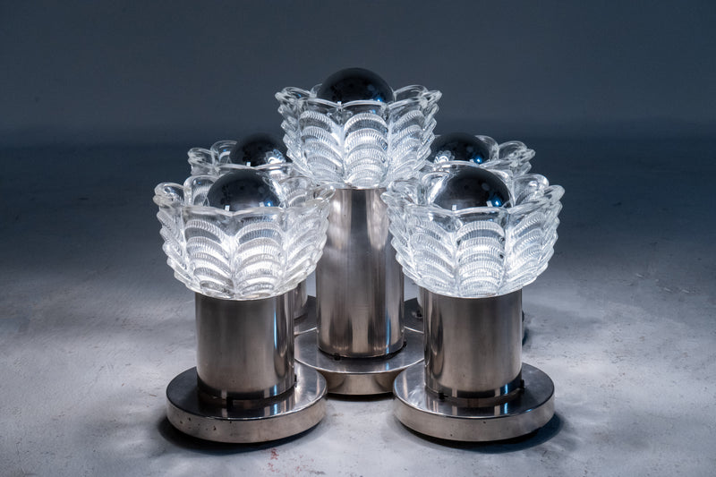 A Czech Glass Flush Mount Ceiling Fixture