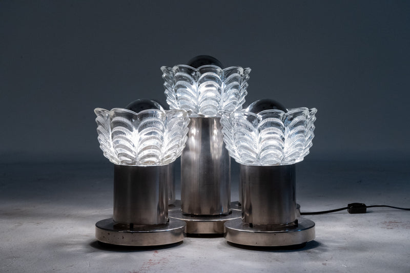 A Czech Glass Flush Mount Ceiling Fixture