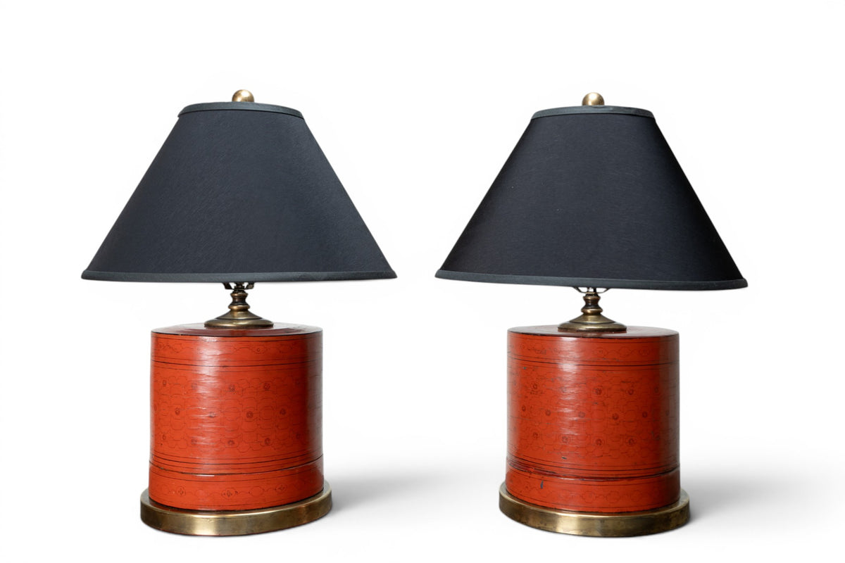 A Pair of Burmese Betel Nut Box Lamps