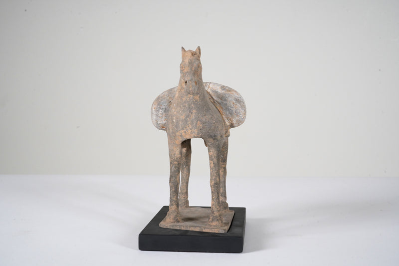 An Unglazed Northern Qi (549-577 CE) Horse With Stand