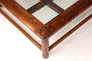 Chinese Round-Corner Low Table with Glass Inset Top