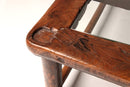 Chinese Round-Corner Low Table with Glass Inset Top