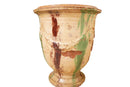 French Terra Cotta Vase with Colored Glaze and Signature