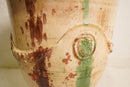 French Terra Cotta Vase with Colored Glaze and Signature