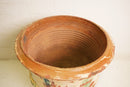 French Terra Cotta Vase with Colored Glaze and Signature