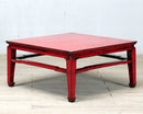 Chinese Red-Lacquered Coffee Table with Restoration