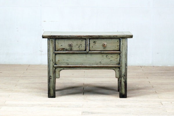Chinese Side Table with Two Drawers and Restoration