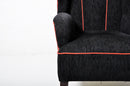 Pair of Wingback Chairs with Black Upholstery