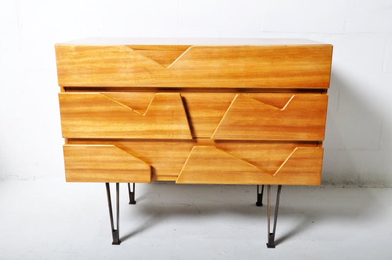 Walnut Side Chest With Solid Walnut Drawers in the Style of Gio Ponti