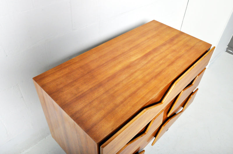 Walnut Side Chest With Solid Walnut Drawers in the Style of Gio Ponti
