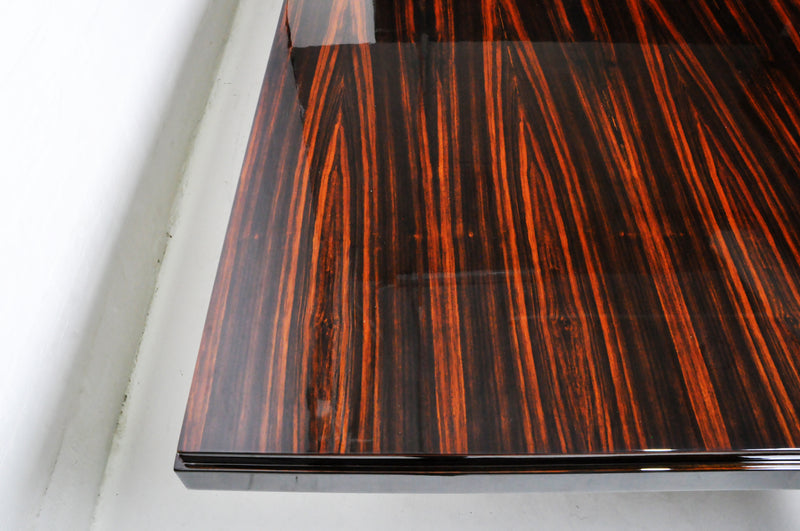 Dining Table With Palisander Veneer and Nickel Feet