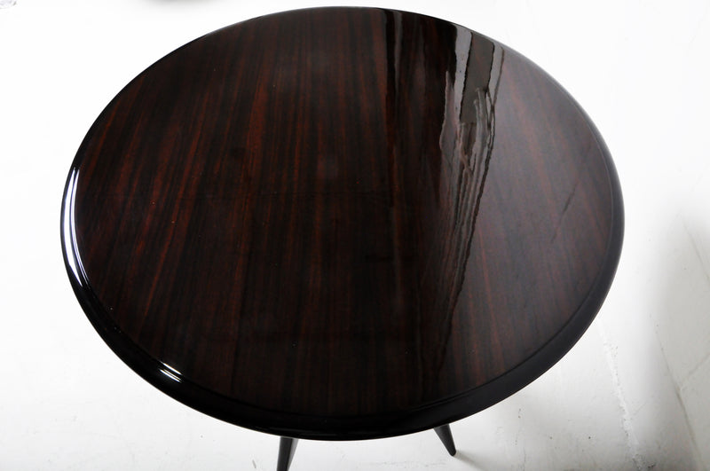 Round Side Table Bookmatched Walnut Veneer Top