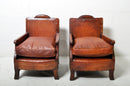 A Pair of Art Deco Club Chairs With New Leather Seats