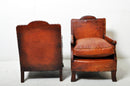 A Pair of Art Deco Club Chairs With New Leather Seats