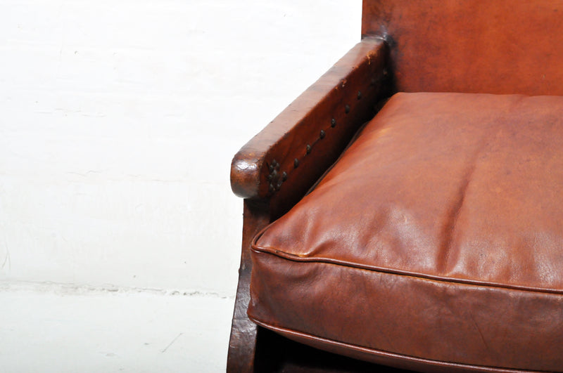 A Pair of Art Deco Club Chairs With New Leather Seats