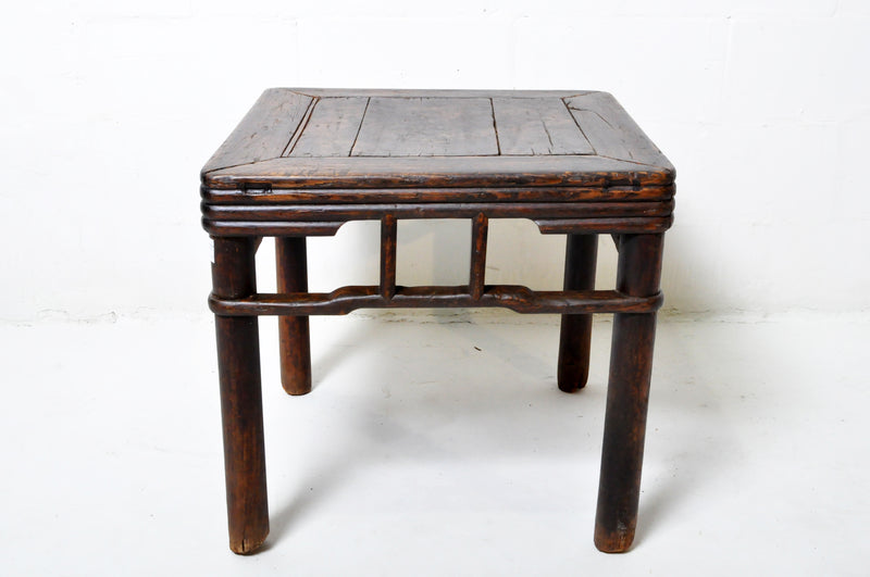 Round post Chinese Square Tea Table with original patina