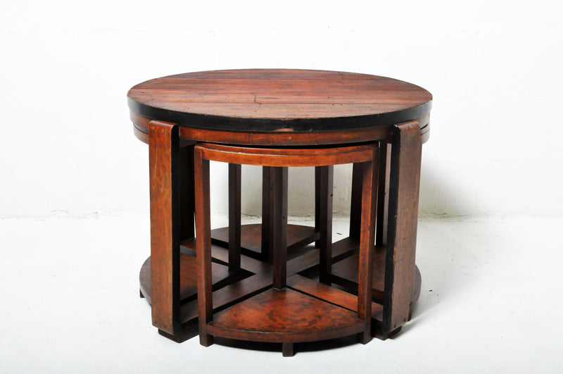 British Colonial Art Deco Tea table set of 5