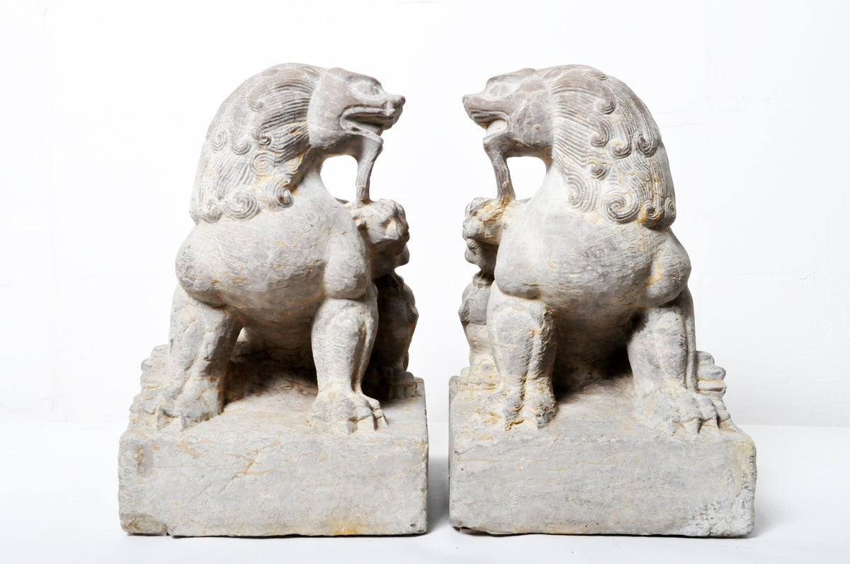 Pair of Stone Fu Dogs