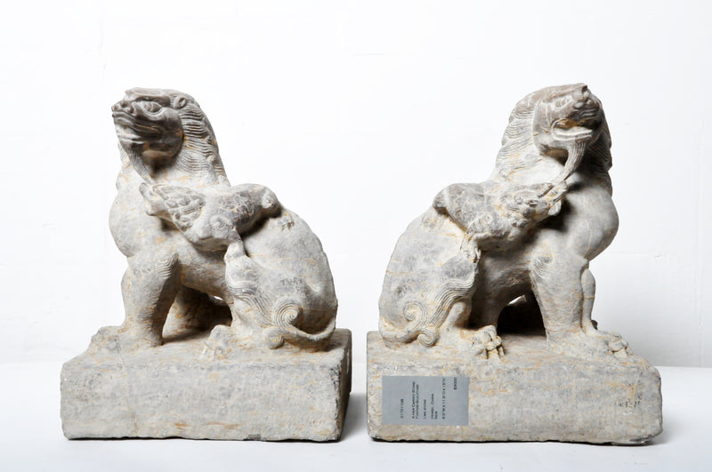 Pair of Stone Fu Dogs