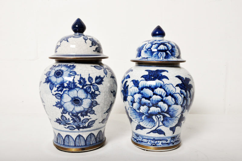 Blue and White Porcelain Ginger Jar