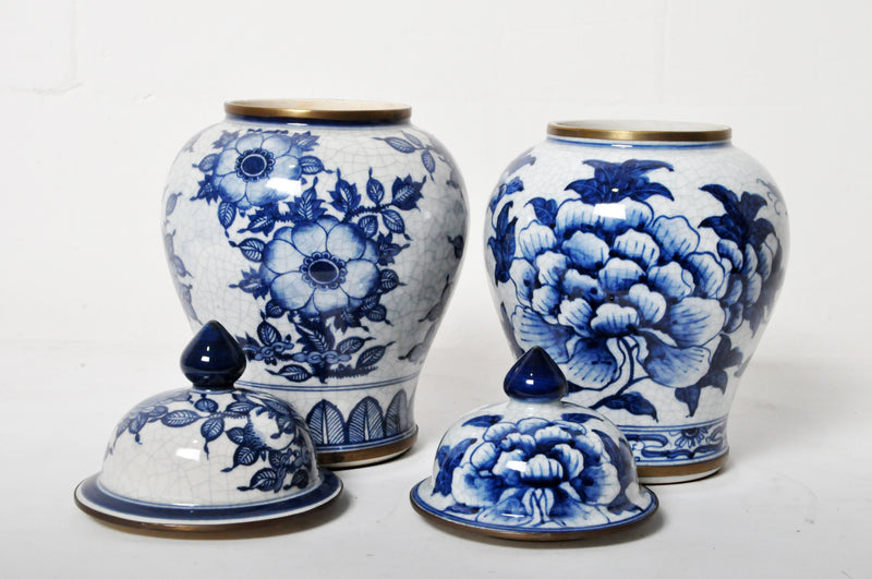 Blue and White Porcelain Ginger Jar