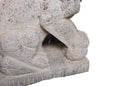 A Pair of Carved Stone Fu dogs