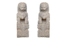 A Pair of Carved Stone Fu dogs