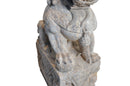 A Pair of Carved Stone Fu dogs