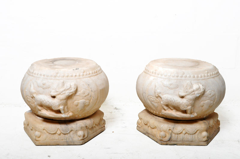 A Pair of Carved Stone Bases
