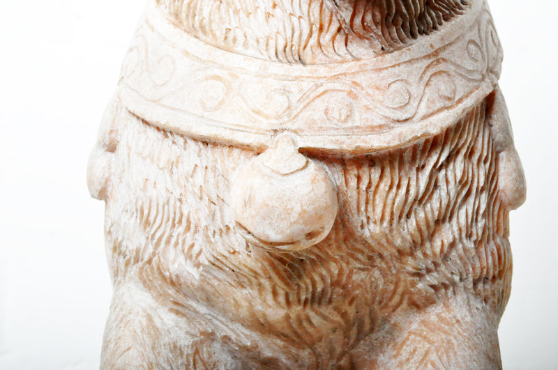 Carved Stone Dog Sculpture