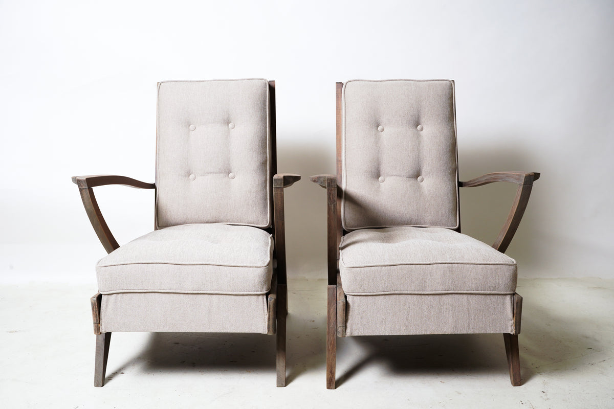 A Pair of Mid-Century Modern French Lounge Chairs