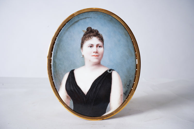 A Miniature Portrait On Porcelain