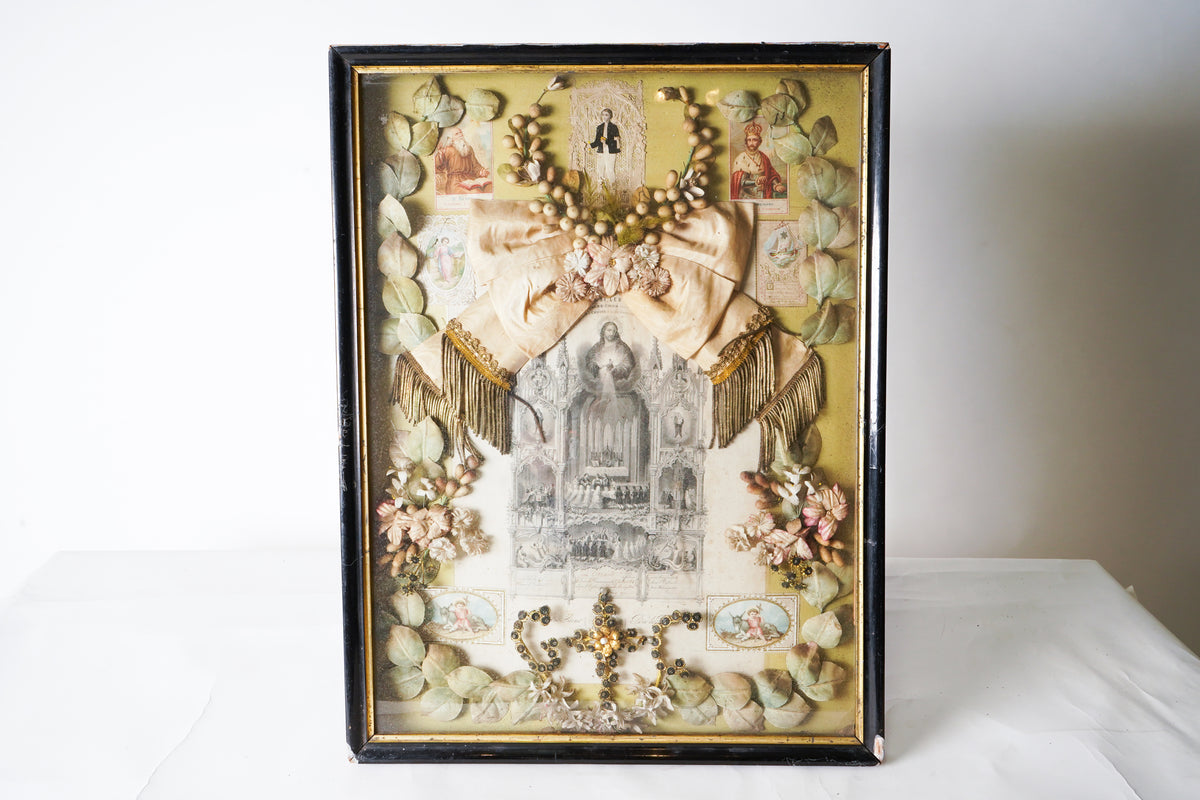 A Framed Collection of Confirmation Memorabilia