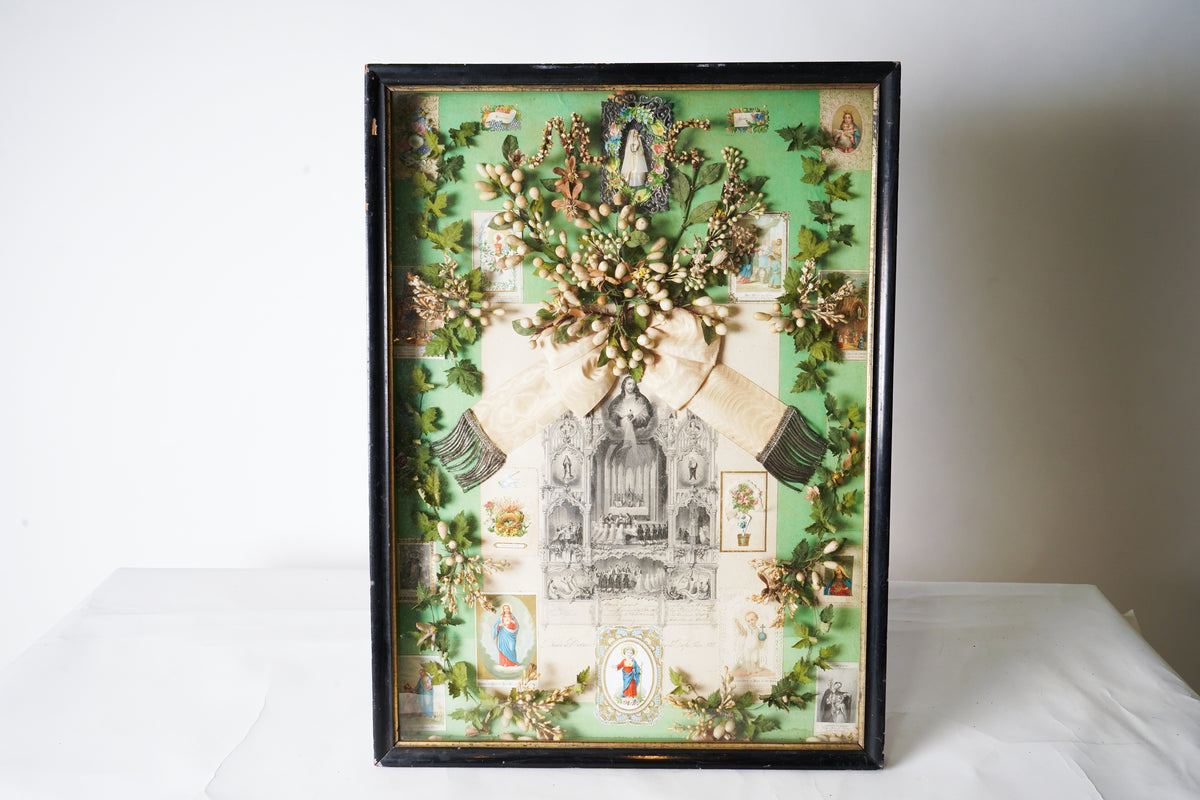 A Framed Collection of Confirmation Memorabilia