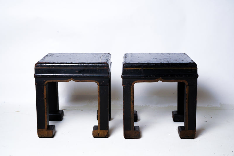 A Pair of Chinoiserie Stools